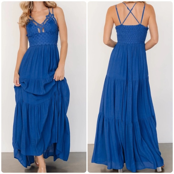 Baltic Born Summerlin Lace Top Maxi Dress in Blue - Picture 1 of 7